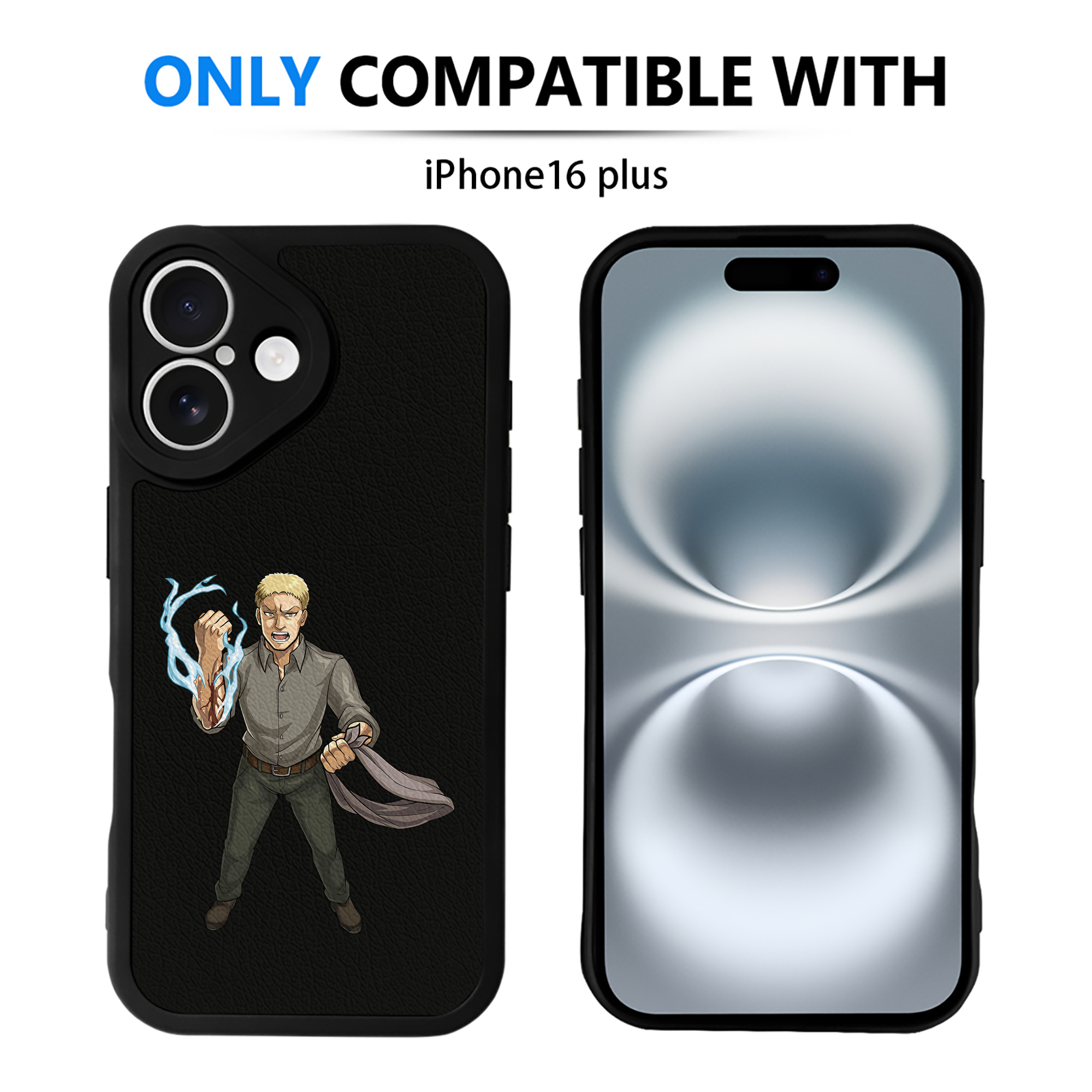 （画像用） 進撃の巨人 ライナー・ブラウン Attack on Titan Reiner Braun 【iPhone 16シリーズ対応】シリコンスマホケース（レザー調） 材質：シリコン